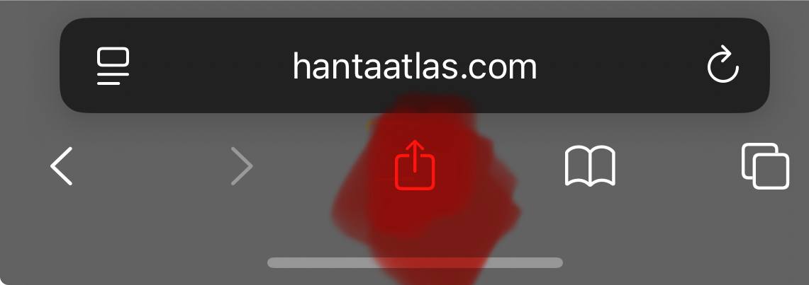 Safari toolbar with Share button highlighted